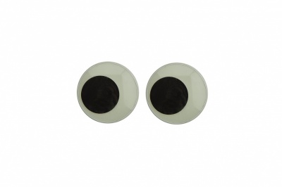 Глазки для игрушек, круглые, с ресничками, 10 мм/упак.50+/-2 шт, цв. -черно-белые - купить в Златоусте. Цена: 21.24 руб.