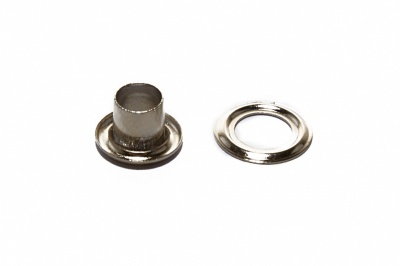 Люверсы металлические "ОмТекс", блочка/кольцо, (3 мм) - цв.никель - купить в Златоусте. Цена: 0.18 руб.