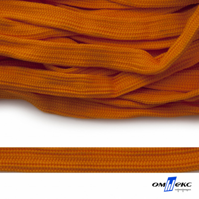 Шнур плетеный (плоский) d-12 мм, (уп.90+/-1м), 100% полиэстер, цв.267 - оранжевый - купить в Златоусте. Цена: 8.62 руб.