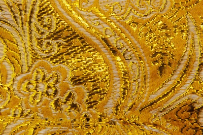 Ткань костюмная жаккард №12, 140 гр/м2, шир.150см, цвет жёлтый - купить в Златоусте. Цена 383.29 руб.