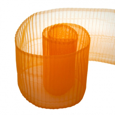 Лента капроновая "Гофре", шир. 110 мм/уп. 50 м, цвет оранжевый - купить в Златоусте. Цена: 26.93 руб.