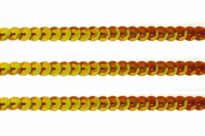 Пайетки "ОмТекс" на нитях, CREAM, 6 мм С / упак.73+/-1м, цв. 88 - оранжевый - купить в Златоусте. Цена: 300.55 руб.