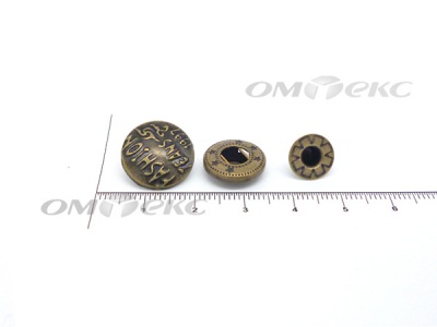 Кнопки металл 15 мм альфа антик с рис.№3  - купить в Златоусте. Цена: 2.90 руб.