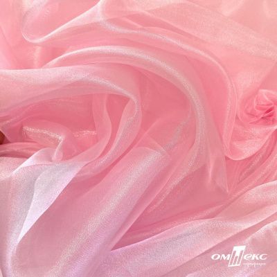 Ткань органза, 100% полиэстр, 28г/м2, шир. 150 см, цв. #47 розовая пудра - купить в Златоусте. Цена 86.24 руб.