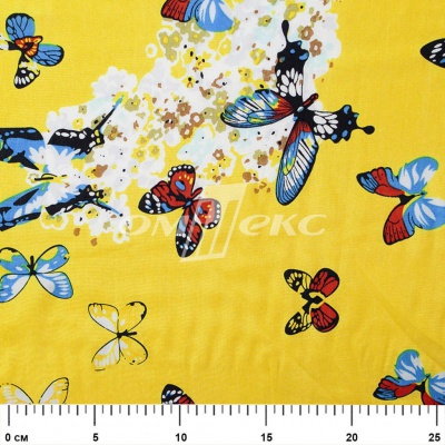 Плательная ткань "Софи" 7.2, 75 гр/м2, шир.150 см, принт бабочки - купить в Златоусте. Цена 243.96 руб.