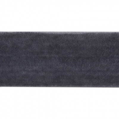 Лента бархатная нейлон, шир.25 мм, (упак. 45,7м), цв.189-т.серый - купить в Златоусте. Цена: 981.09 руб.
