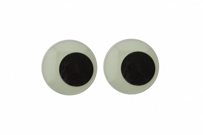 Глазки для игрушек, круглые, с бегающими зрачками, 24 мм/упак.50+/-2 шт, цв. -черно-белые - купить в Златоусте. Цена: 60.32 руб.