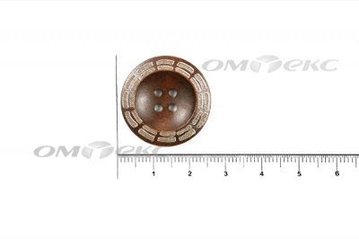 Пуговица деревянная круглая №53 (25мм) - купить в Златоусте. Цена: 3.68 руб.