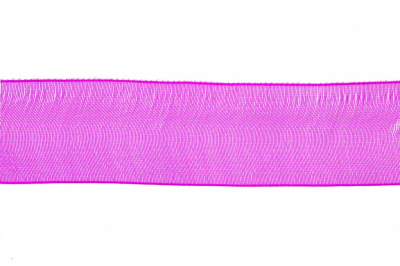 Лента органза 1015, шир. 10 мм/уп. 22,8+/-0,5 м, цвет ярк.розовый - купить в Златоусте. Цена: 38.39 руб.