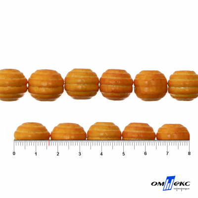 0309-Бусины деревянные "ОмТекс", 16 мм, упак.50+/-3шт, цв.003-оранжевый - купить в Златоусте. Цена: 62.22 руб.