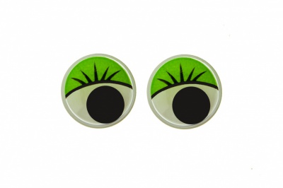 Глазки для игрушек, круглые, с бегающими зрачками, 12 мм/упак.50+/-2 шт, цв. -зеленый - купить в Златоусте. Цена: 95.04 руб.