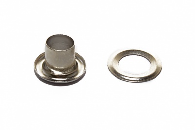 Люверсы металлические "ОмТекс", блочка/кольцо, (4 мм) - цв.никель - купить в Златоусте. Цена: 0.24 руб.