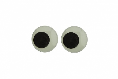 Глазки для игрушек, круглые, с бегающими зрачками, 12 мм/упак.50+/-2 шт, цв. -черно-белые - купить в Златоусте. Цена: 38.32 руб.
