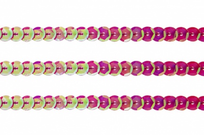 Пайетки "ОмТекс" на нитях, CREAM, 6 мм С / упак.73+/-1м, цв. 89 - розовый - купить в Златоусте. Цена: 468.37 руб.