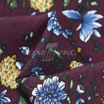 Плательная ткань "Фламенко" 4.1, 80 гр/м2, шир.150 см, принт растительный - купить в Златоусте. Цена 259.21 руб.