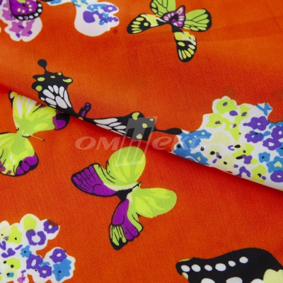Плательная ткань "Софи" 7.1, 75 гр/м2, шир.150 см, принт бабочки - купить в Златоусте. Цена 241.49 руб.