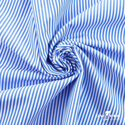 Ткань сорочечная Полоска Кенди, 115 г/м2, 58% пэ,42% хл, шир.150 см, цв.3-синий, (арт.110) - купить в Златоусте. Цена 306.69 руб.