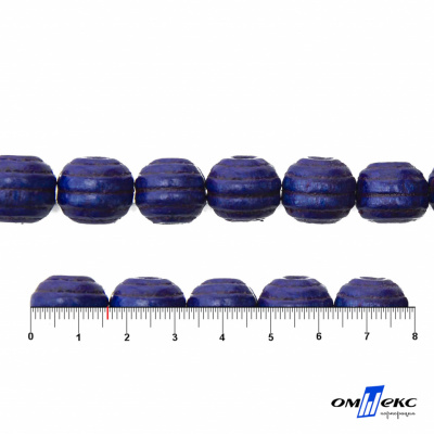 0309-Бусины деревянные "ОмТекс", 16 мм, упак.50+/-3шт, цв.006-синий - купить в Златоусте. Цена: 62.22 руб.